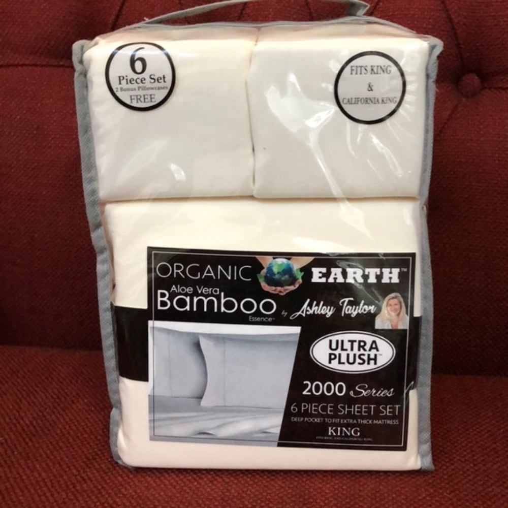 Bamboo Sheets 6 piece set King Lt Yellow